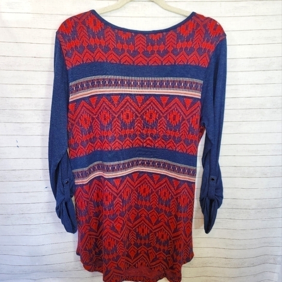 SOFT SURROUNDINGS AZTEC 3/4 SLEEVE TUNIC, SZ MEDIUM - Picture 9 of 11